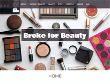 Tablet Screenshot of brokeforbeauty.com